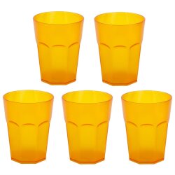 ENGELLAND 5er Set Hartplastikbecher Orange 250 ml –...