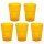 ENGELLAND 5er Set Hartplastikbecher Orange 250 ml – BPA-freie, robuste Mehrweg-Trinkbecher aus Kunststoff, stapelbar und spülmaschinenfest – ideal für Kinder, Party, Camping & Alltag