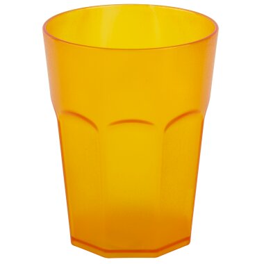 ENGELLAND Hartplastikbecher 250 ml in Orange – robuster Mehrweg-Trinkbecher aus BPA-freiem Kunststoff, stapelbar & spülmaschinenfest – ideal für Kinder, Party & Camping