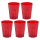 5x Kunststoffbecher Rot Trinkbecher Party-Becher Plastik Trink-Gl&auml;ser Mehrweg 0,25l