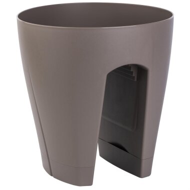 Blumentopf für Geländer 2,8 L in Braun – wetterfester Balkonkasten zum Einhängen aus UV-beständigem Kunststoff – ohne Montage, ideal für Balkon & Garten