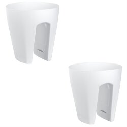 2er-Set Blumenkasten Weiß –...