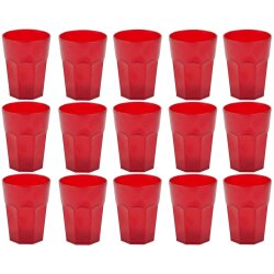 ENGELLAND 15er Set Hartplastikbecher Rot 250 ml –...