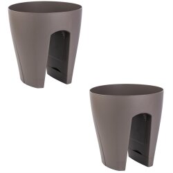2 x Geländer-Topf Braun – Blumenkasten /...
