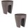 2 x Geländer-Topf Braun – Blumenkasten / Balkonkiste für Balkon & Terrasse ohne Montage
