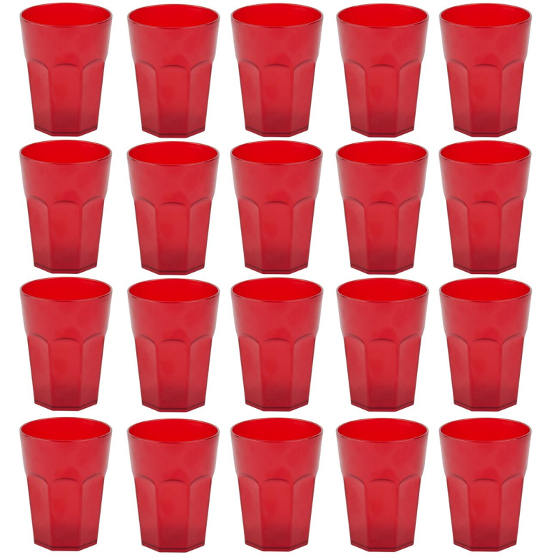 85 rote Plastik Mehrweg Trinkbecher 0,4 liter Partybecher Becher Plastikbecher 