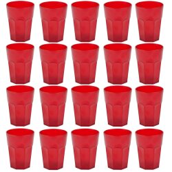 ENGELLAND 20er Set Hartplastikbecher Rot 250 ml –...