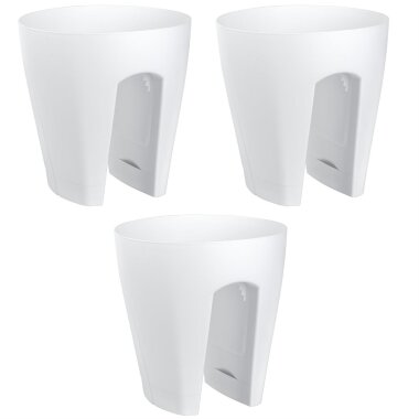 3er-Set Blumenkasten Weiß – Geländer Pflanzkasten Balkonkiste zum Aufhängen für Balkon, Terrasse & Garten – wetterfest und pflegeleicht