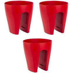 3er-Set Blumenkasten Rot – Geländer...