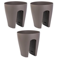 3er-Set Blumenkasten Braun – Geländer...