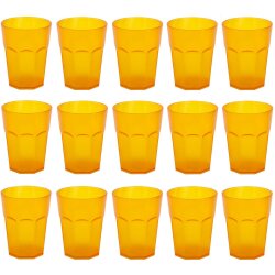 ENGELLAND 15er Set Hartplastikbecher Orange 250 ml...