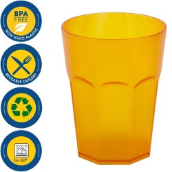 ENGELLAND 15er Set Hartplastikbecher Orange 250 ml...