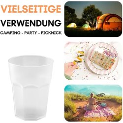 ENGELLAND 15er Set Hartplastikbecher Orange 250 ml – BPA-freie, robuste Mehrweg-Trinkbecher aus Kunststoff, stapelbar und spülmaschinenfest – ideal für Kinder, Party, Camping & Alltag