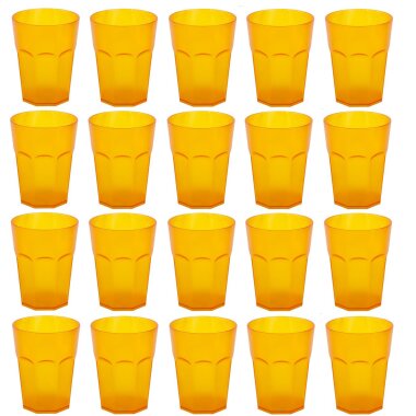 ENGELLAND 20er Set Hartplastikbecher Orange 250 ml – BPA-freie, robuste Mehrweg-Trinkbecher aus Kunststoff, stapelbar und spülmaschinenfest – ideal für Kinder, Party, Camping & Alltag