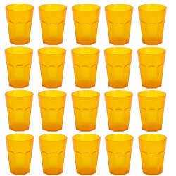 20x Kunststoffbecher Trinkbecher Plastikbecher Trink-Gläser Mehrweg 0,25l Orange