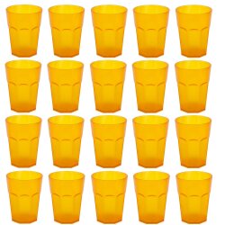 ENGELLAND 20er Set Hartplastikbecher Orange 250 ml...