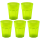 5x Kunststoffbecher Gr&uuml;n Trinkbecher Party-Becher Plastik Trink-Gl&auml;ser Mehrweg 0,25l