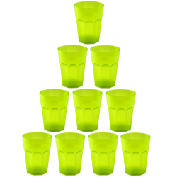 10x Kunststoffbecher Grün Trinkbecher Party-Becher Plastik Trink-Gläser Mehrweg 0,25l