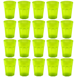 20x Kunststoffbecher Gr&uuml;n Trinkbecher Party-Becher Plastik Trink-Gl&auml;ser Mehrweg 0,25l