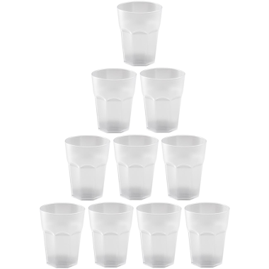 10x Kunststoffbecher Weiss Trinkbecher Party-Becher Plastik Trink-Gläser Mehrweg 0,25l