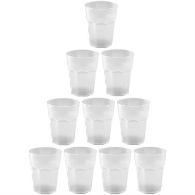 ENGELLAND 10 x Hartplastikbecher 250 ml Weiß – Wiederverwendbare Kunststoffbecher, BPA-frei, stapelbar, spülmaschinenfest – Ideal für Party, Kinder, Alltag & Camping