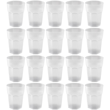 20x Kunststoffbecher Weiss Trinkbecher Party-Becher Plastik Trink-Gl&auml;ser Mehrweg 0,25l