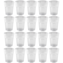 20x Kunststoffbecher Weiss Trinkbecher Party-Becher Plastik Trink-Gl&auml;ser Mehrweg 0,25l