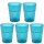 ENGELLAND 5er Set Hartplastikbecher Türkis 250 ml – Wiederverwendbare, BPA-freie Trinkbecher aus robustem Kunststoff, stapelbar und spülmaschinenfest, ideal für Kinder und Outdoor