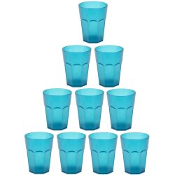 ENGELLAND 10er Set Hartplastikbecher Türkis 250 ml...