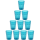 10x Kunststoffbecher Türkis Trinkbecher Party-Becher Plastik Trink-Gläser Mehrweg 0,25l