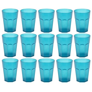 ENGELLAND 15er Hartplastikbecher Türkis 250 ml – BPA-frei, stapelbar & spülmaschinenfest