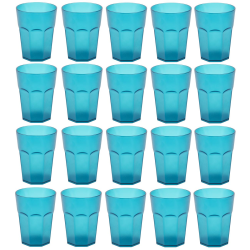 20x Kunststoffbecher Türkis Trinkbecher Party-Becher Plastik Trink-Gläser Mehrweg 0,25l