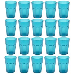 ENGELLAND 20er Set Hartplastikbecher Türkis 250 ml...