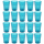 20x Kunststoffbecher Türkis Trinkbecher Party-Becher Plastik Trink-Gläser Mehrweg 0,25l