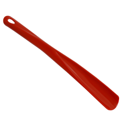 1x Schuhl&ouml;ffel Schuhanzieher aus Kunststoff mit &Ouml;se 34 cm lang Farbe Rot