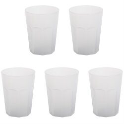 Robuste Mehrweg-Kunststoffbecher 400 ml weiß...