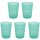 5 x Mehrweg-Kunststoffbecher 400 ml Grün – BPA-frei, robust, stapelbar & spülmaschinengeeignet