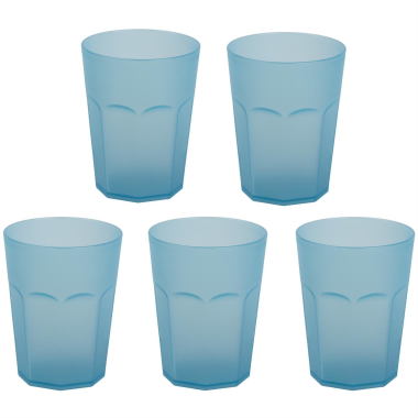 5x Kunststoffbecher Blau Trinkbecher Party-Becher Plastikgl&auml;ser Mehrweg 0,4l