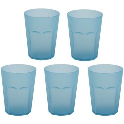 5x Mehrweg-Kunststoffbecher 400 ml Blau, BPA-frei,...
