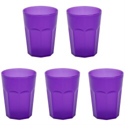 5 x Mehrweg-Kunststoffbecher 400 ml Lila –...