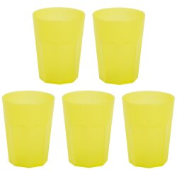 5 x Mehrweg-Kunststoffbecher 400 ml Gelb –...