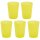 5 x Mehrweg-Kunststoffbecher 400 ml Gelb – BPA-frei, robust, stapelbar & spülmaschinengeeignet