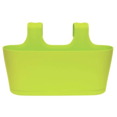 Blumenkasten oval Balkon Übertopf Pflanzkasten Blumentopf zum Hängen mit Wasserspeicher Farbe grün