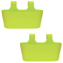 2er Set Ovaler Blumenkasten Grün zum Aufhängen...