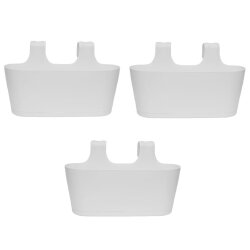 3er Set Blumenkasten Weiß oval mit Wasserspeicher...