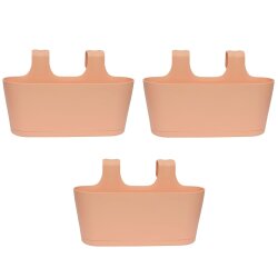 3er-Set Blumenkasten oval zum Hängen Apricot –...