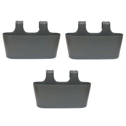 3x ovaler Blumenkasten anthrazit zum Hängen –...