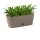 Ovaler Blumenkasten Braun mit Wasserauffangschale für Balkon, Garten & Tischdeko