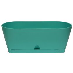 Ovaler Blumenkasten Mint mit Wasserauffangschale für...