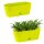 2x Ovaler Blumenkasten Grün mit Wasserauffangschale für Balkon & Garten